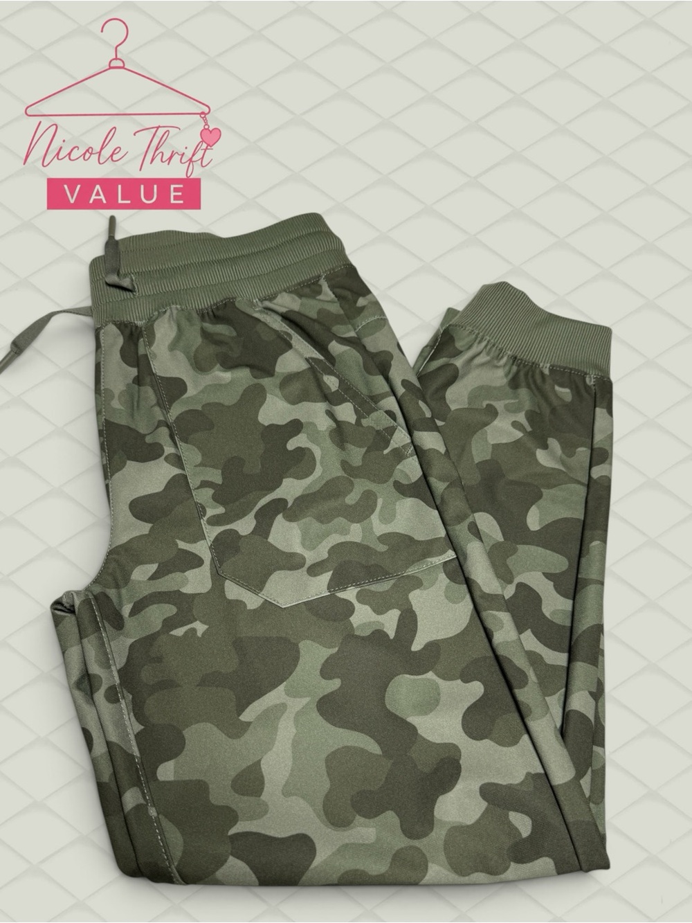 Wonder Nation Boys Green Camo Jogger Pants Size M 8 *Value